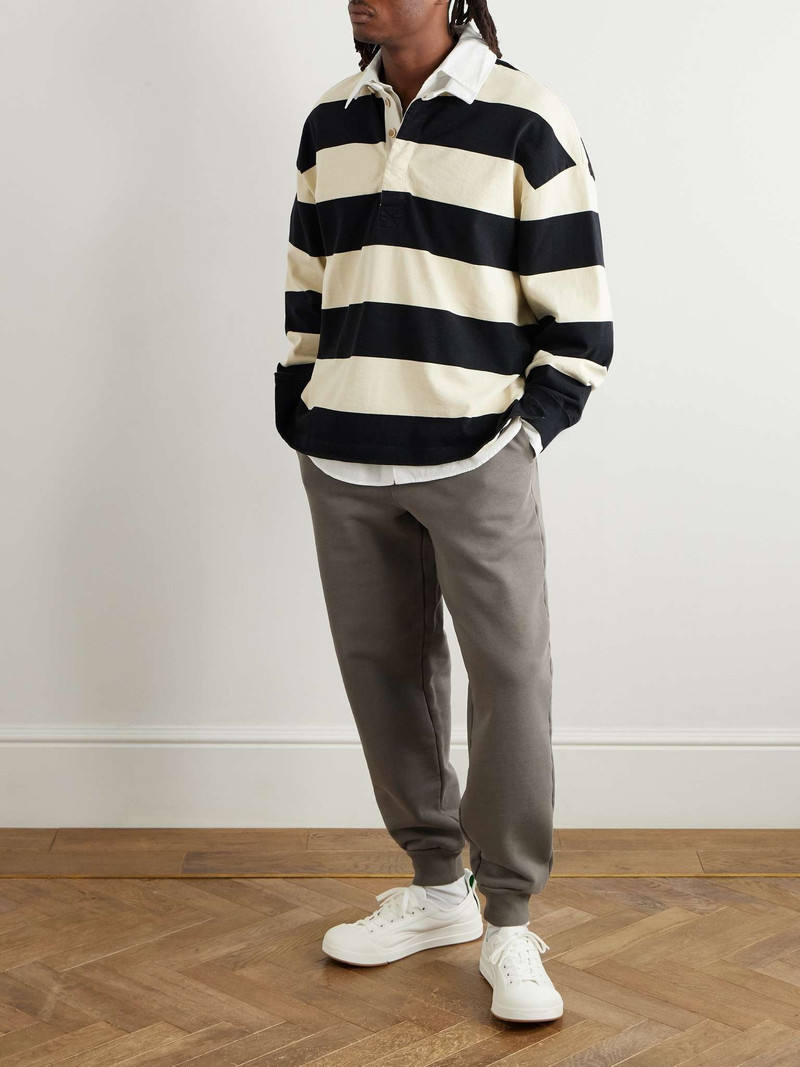 AMI Paris Tapered Logo-Embroidered Organic Cotton-Jersey Sweatpants outlook