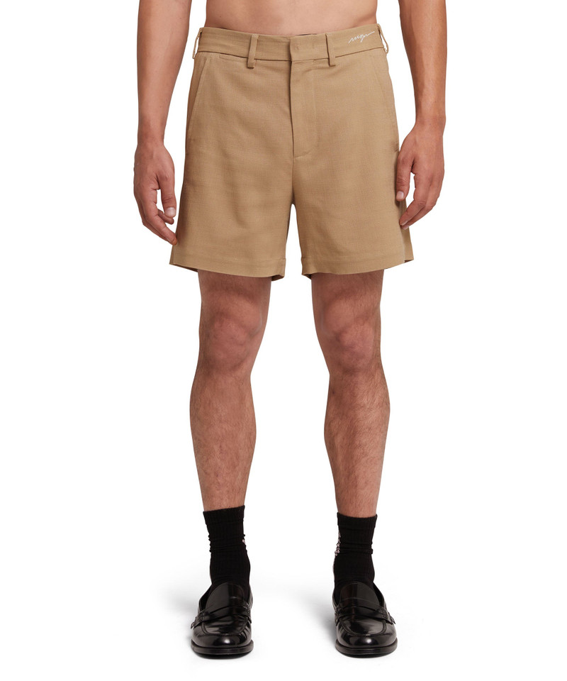 MSGM Flamed viscose canvas shorts outlook