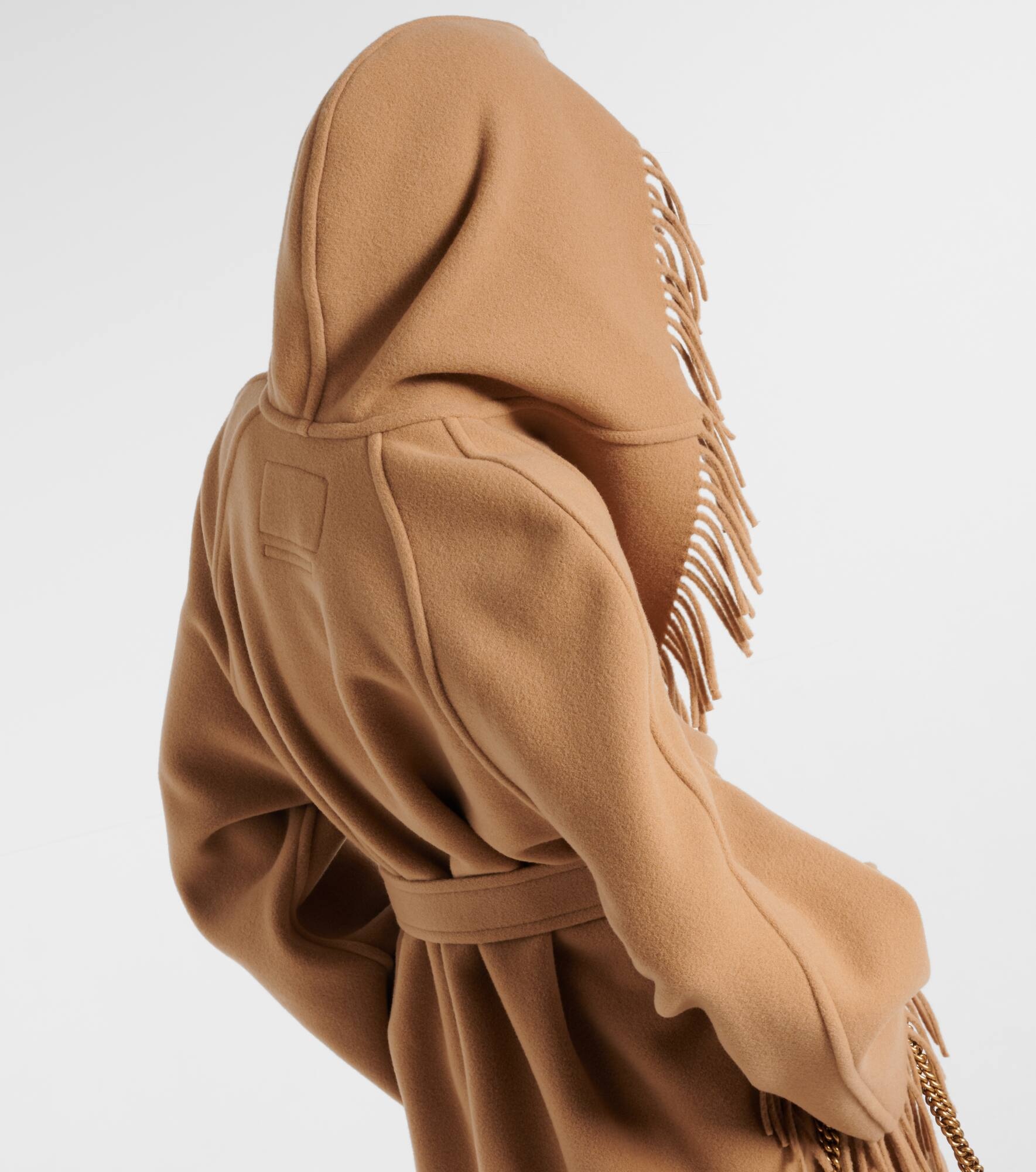 Fringed wool wrap coat - 7