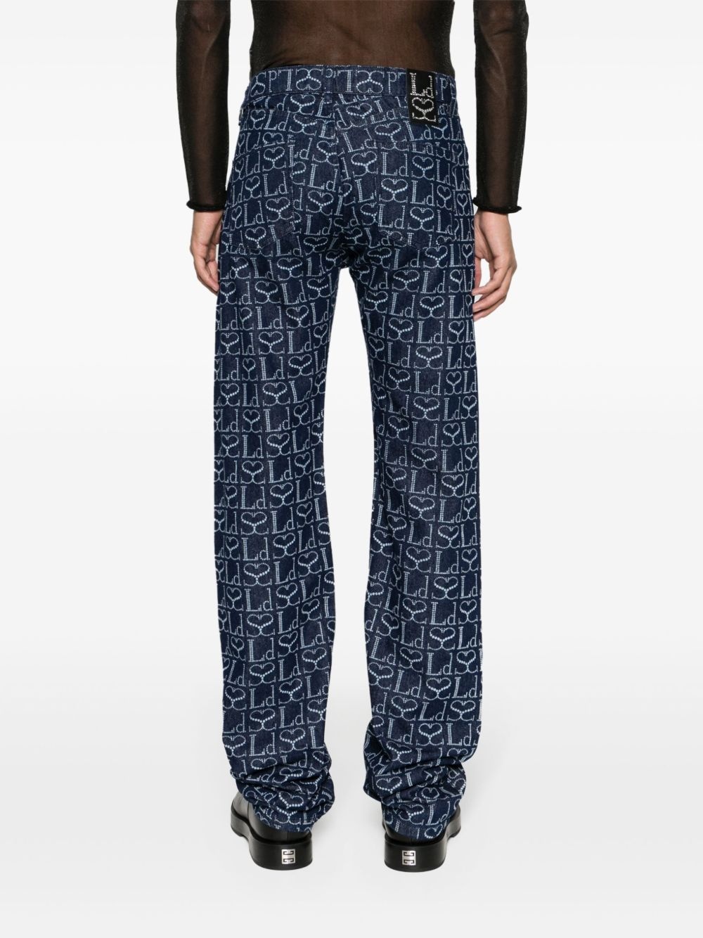 monogram-print straight-leg trousers - 5