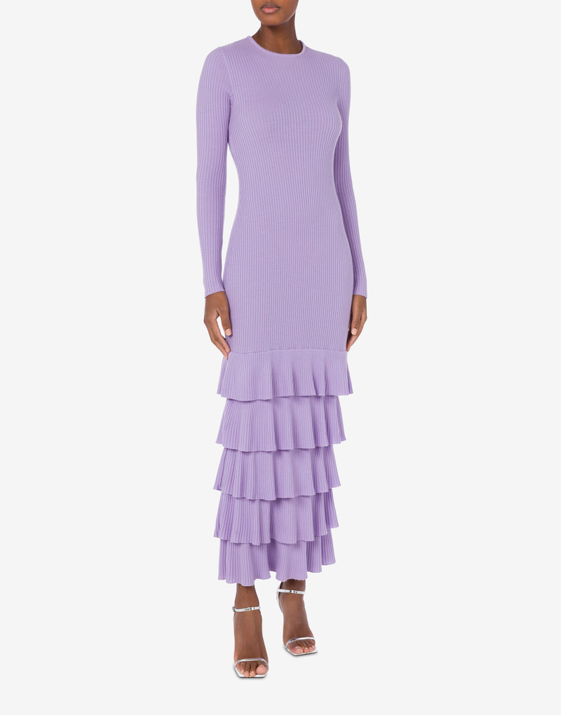 Moschino DRESS IN WOOL WITH RUFFLES outlook