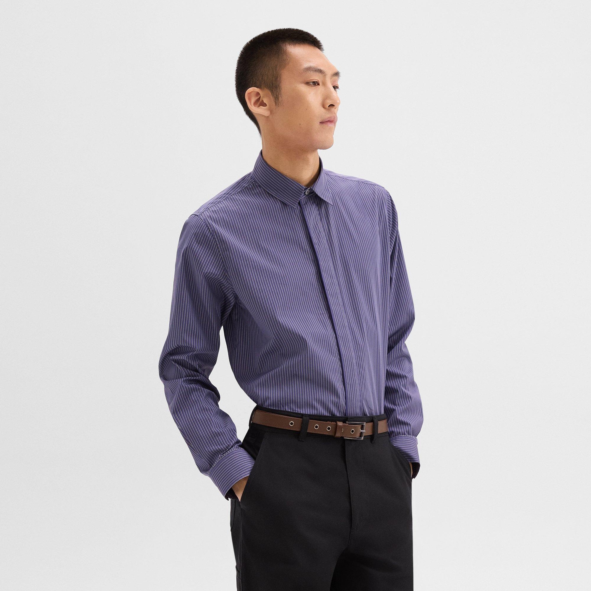 Straight Shirt in Striped Cotton-Blend - 2