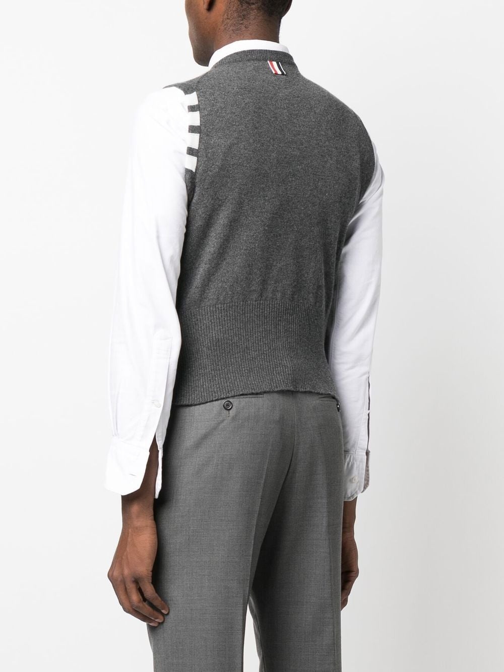 stripe-detail knit vest - 4