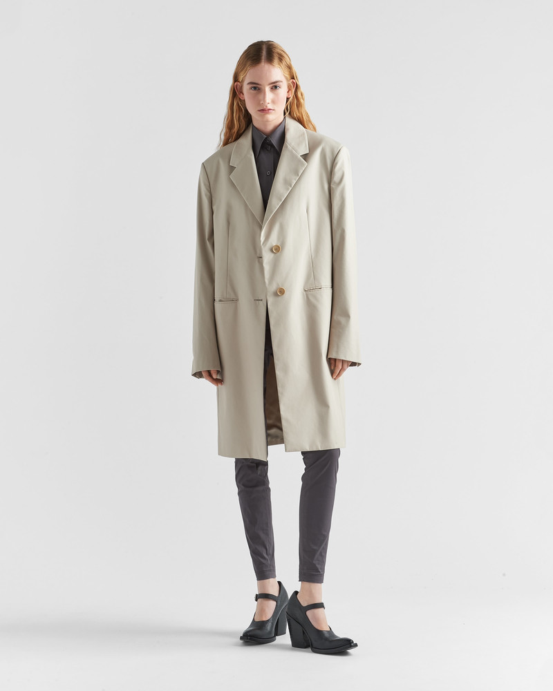 Prada Single-breasted Panama cotton coat outlook
