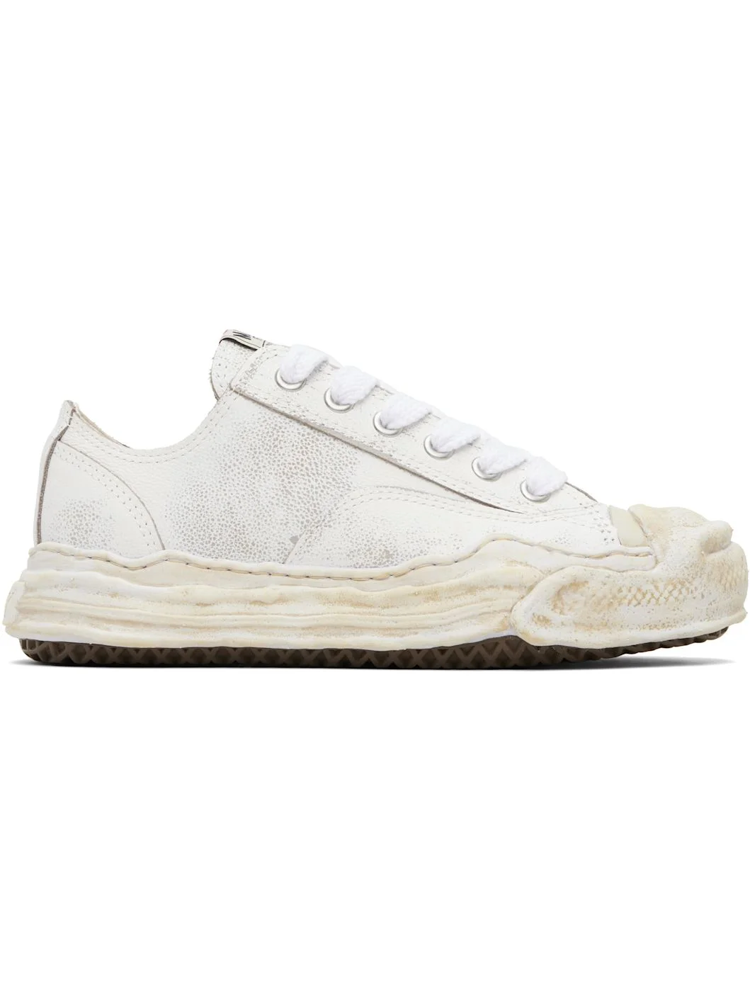 White 'Hank' OG Sole Shrink Leather Low-Top Sneakers - 1