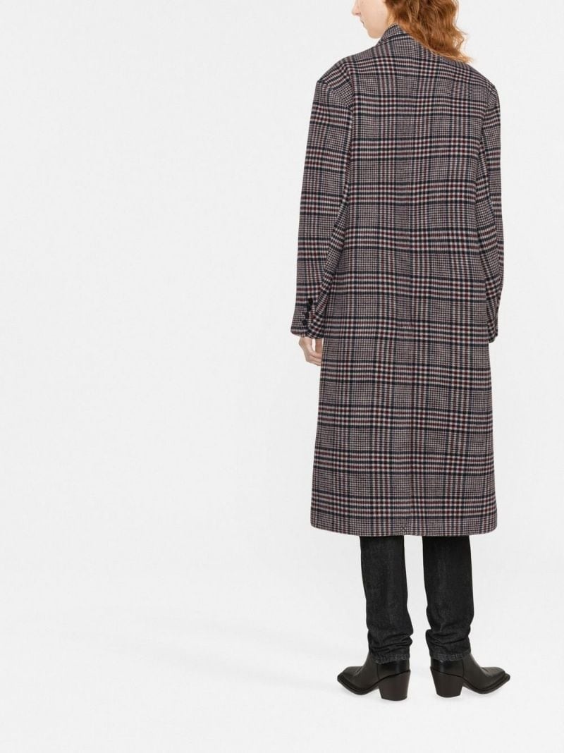 checked wool coat - 4