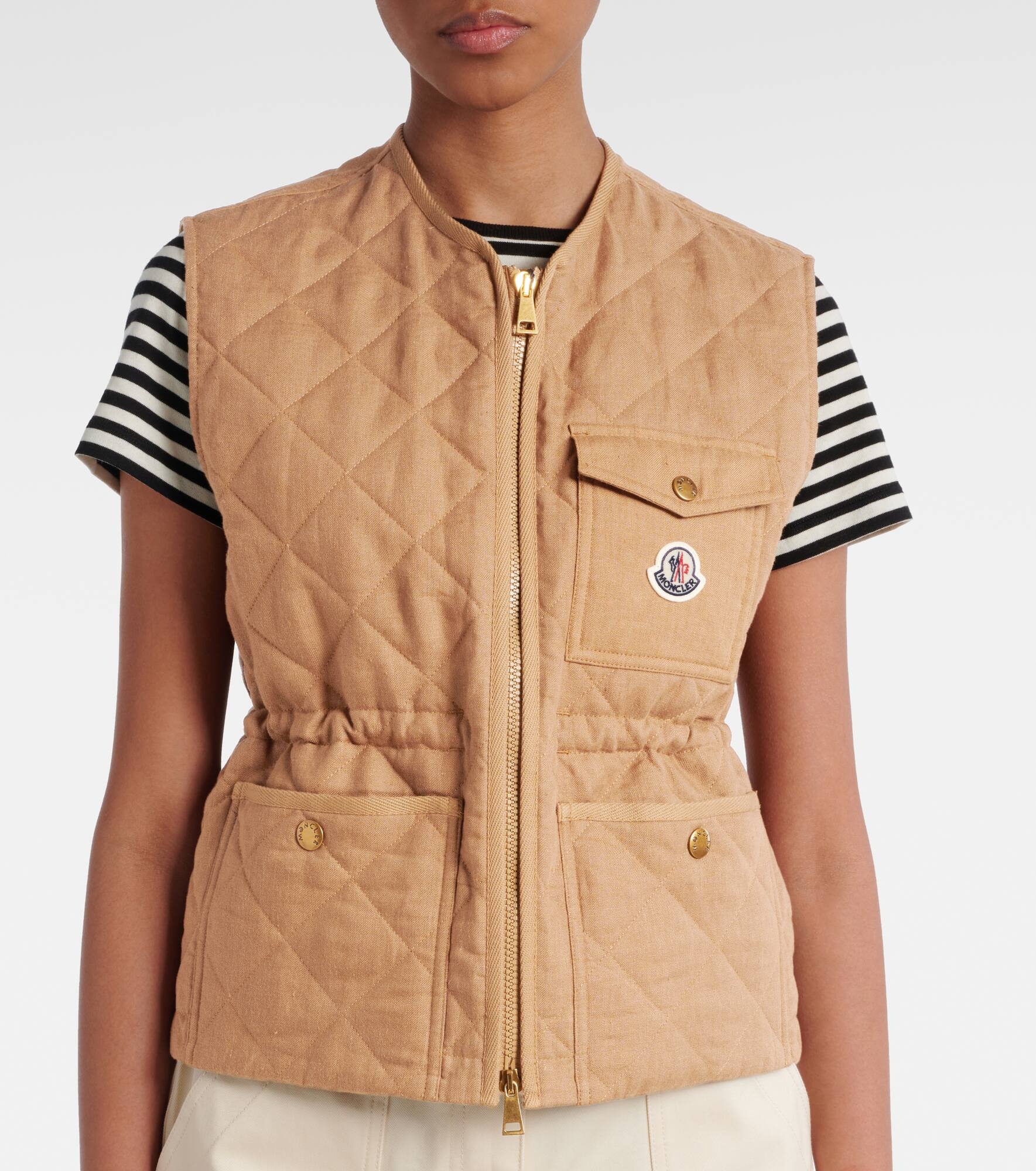 Vigny quilted linen vest - 6