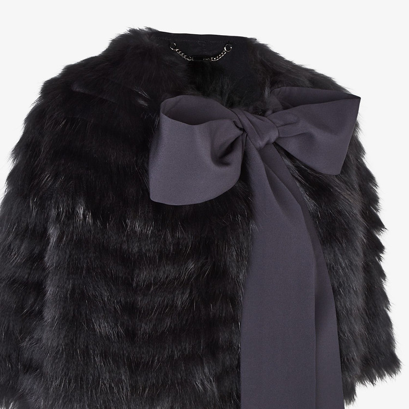Black fox fur cape 3
