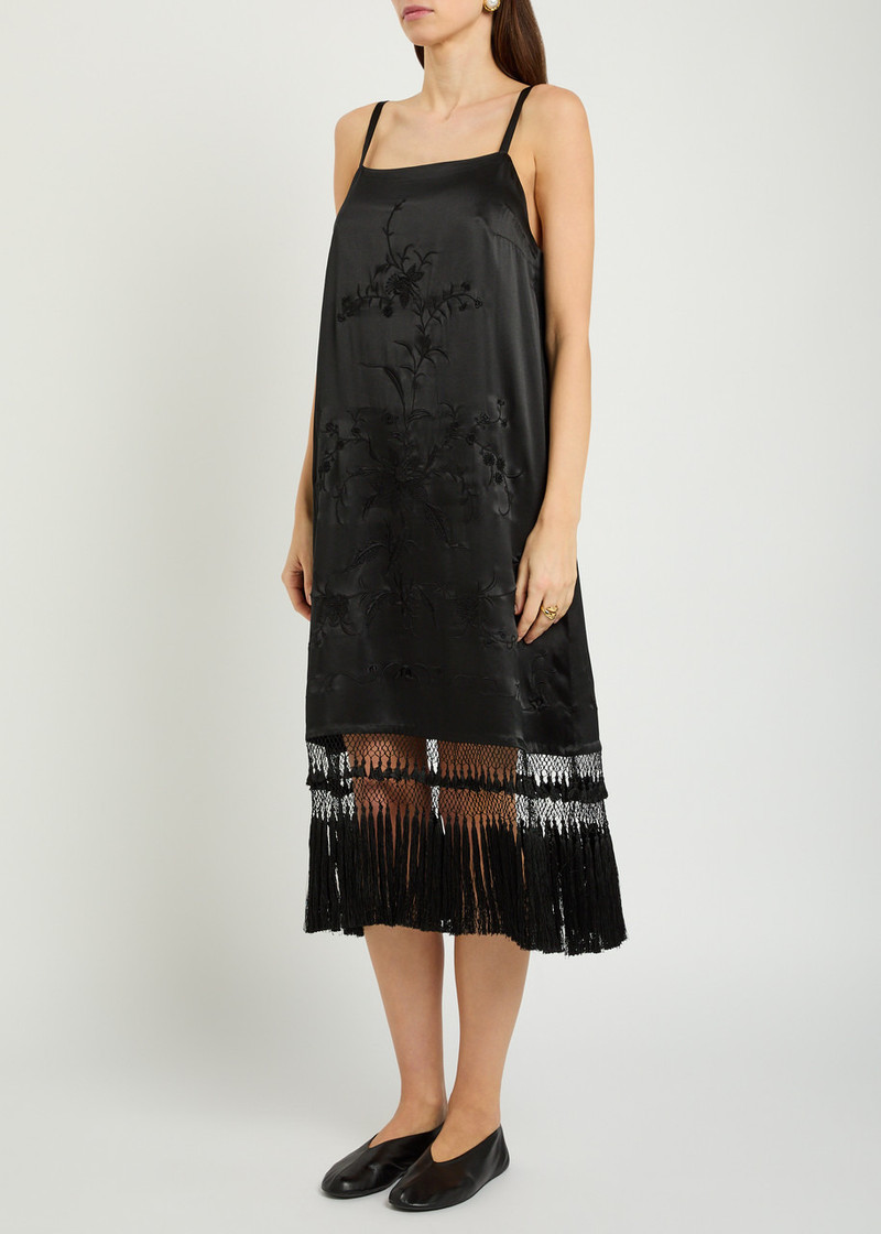 BODE Bode Worcester Tassel Silk Midi Dress outlook