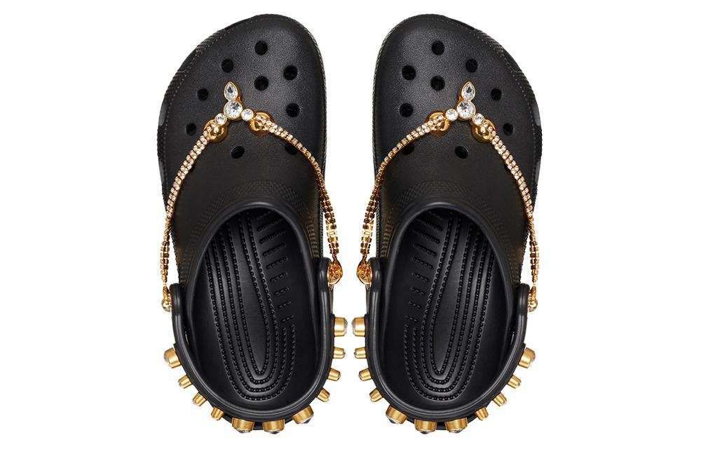 (WMNS) Crocs Classic Tiara Clogs 'Black Gold' 209684-001 - 3