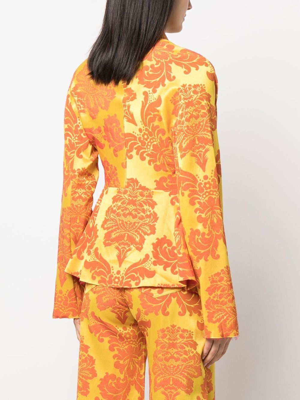 floral print tie-front jacket - 4