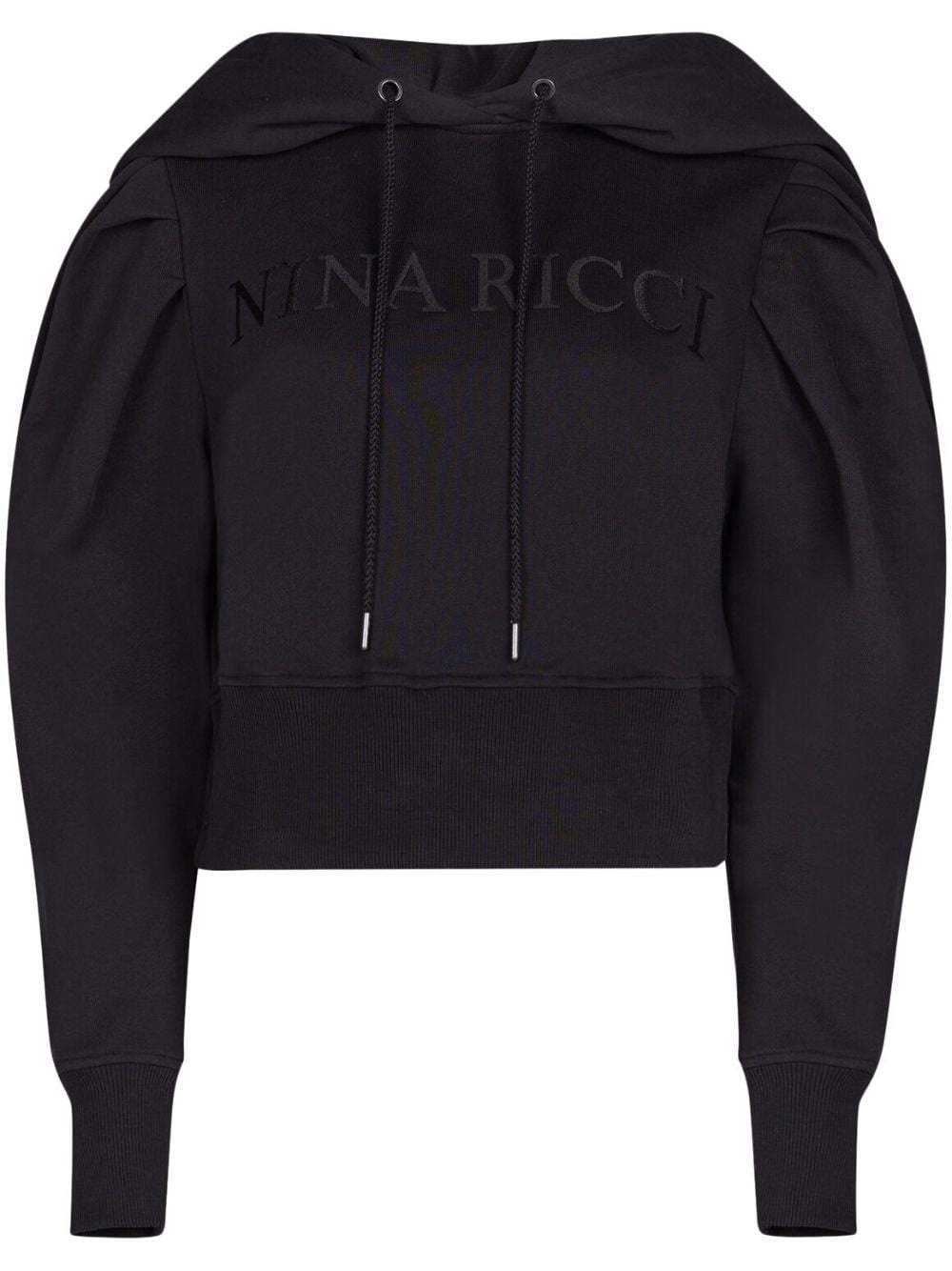 logo-embroidered cotton hoodie - 1