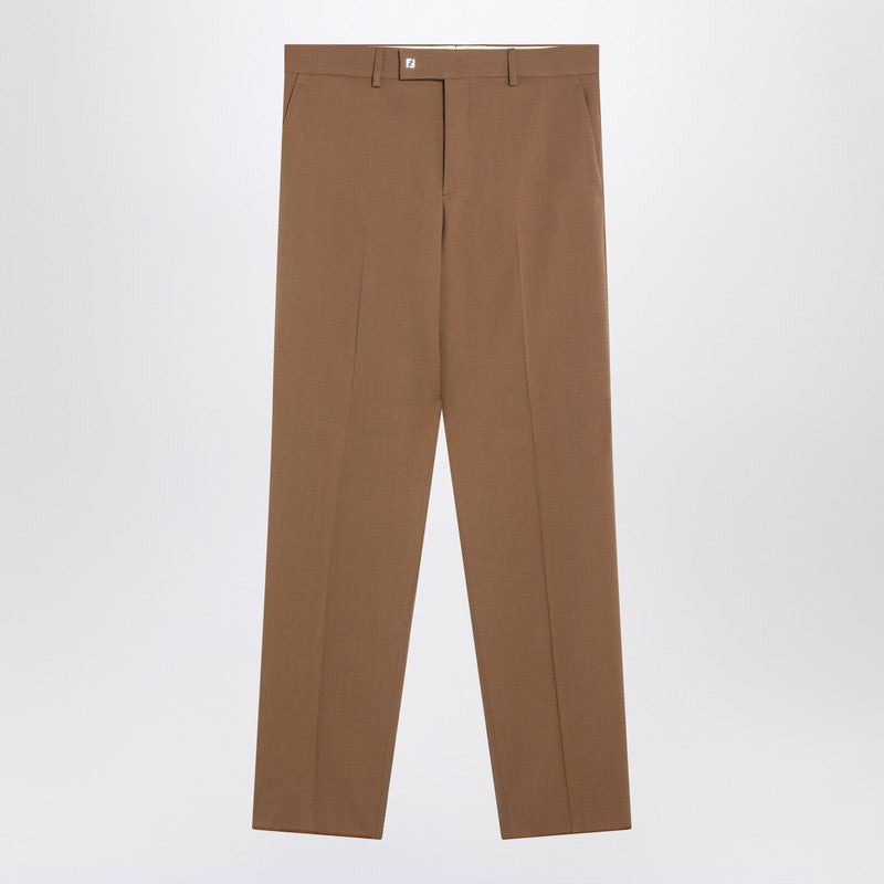 Fendi Rust Wool Trousers Men - 1