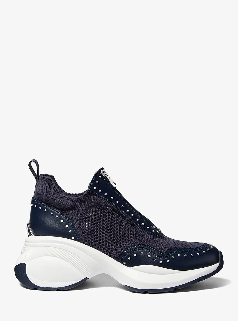 Zuma Studded Mixed-Media Trainer - 1