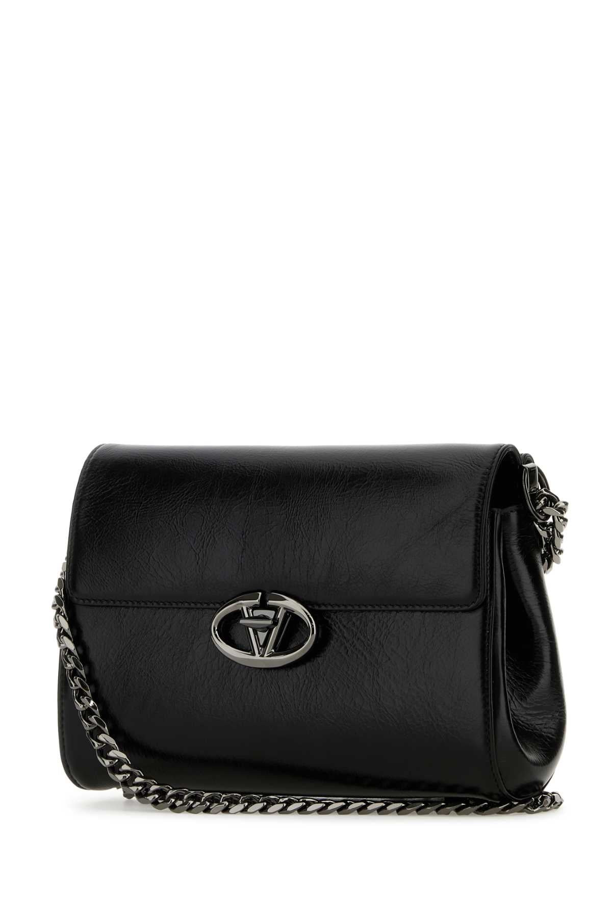 Valentino Garavani Women Black Leather Vlogo Shoulder - 2