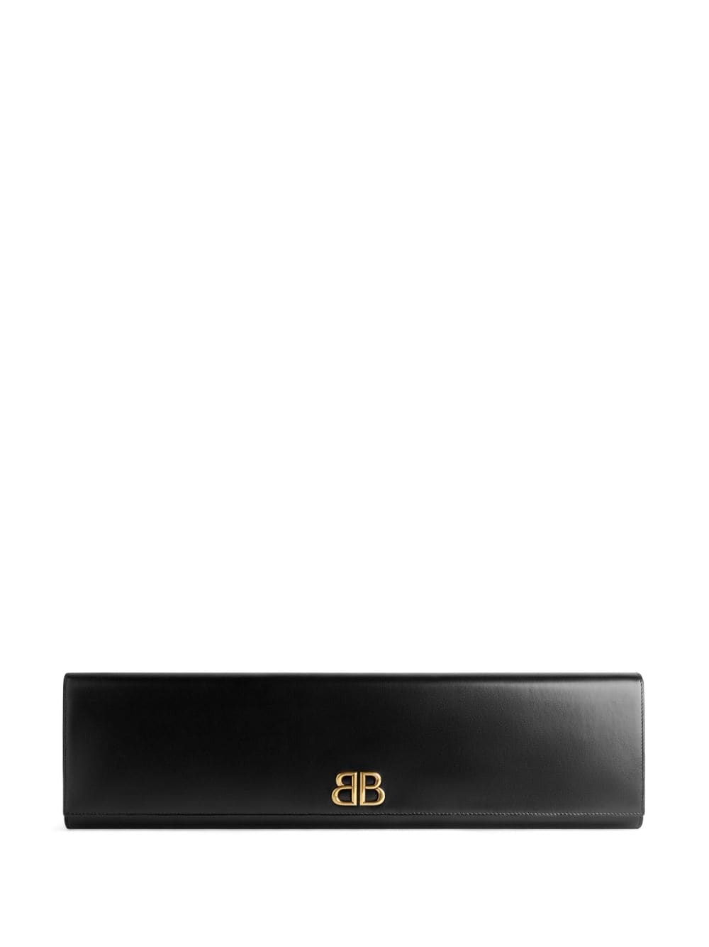 Maxi BB-embellished leather clutch - 1