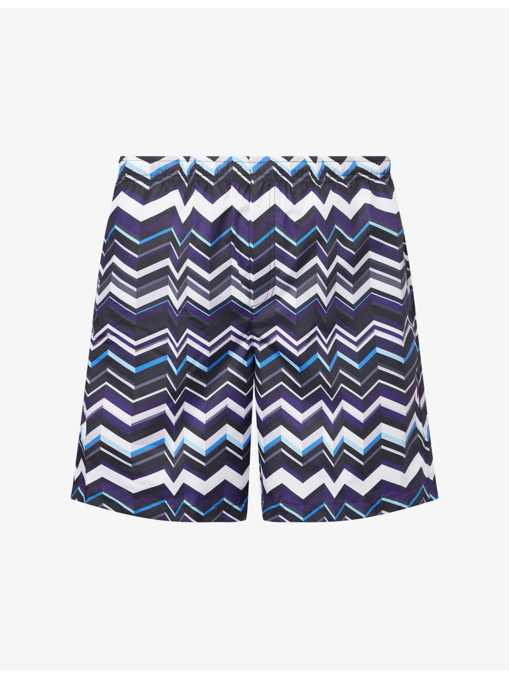 Mid-Length Zig-Zag Print Swim Shorts - 1