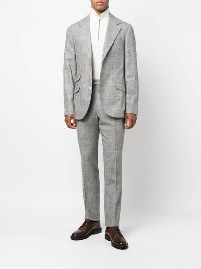 Brunello Cucinelli houndstooth-pattern single-breasted blazer outlook