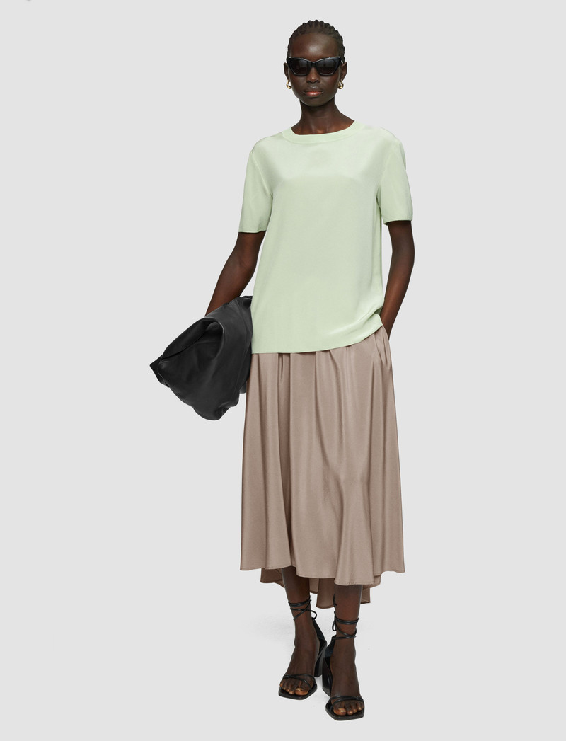 JOSEPH Violet Crepe de Soie Silk Skirt outlook