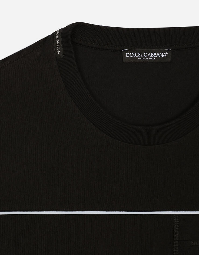 Cotton round-neck T-shirt with embossed DG logo 3
