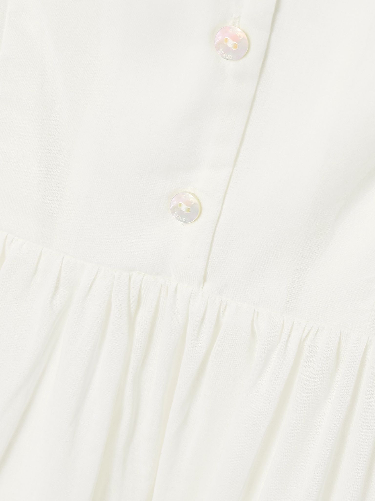 Meryl gathered cotton-poplin midi shirt dress White - 4