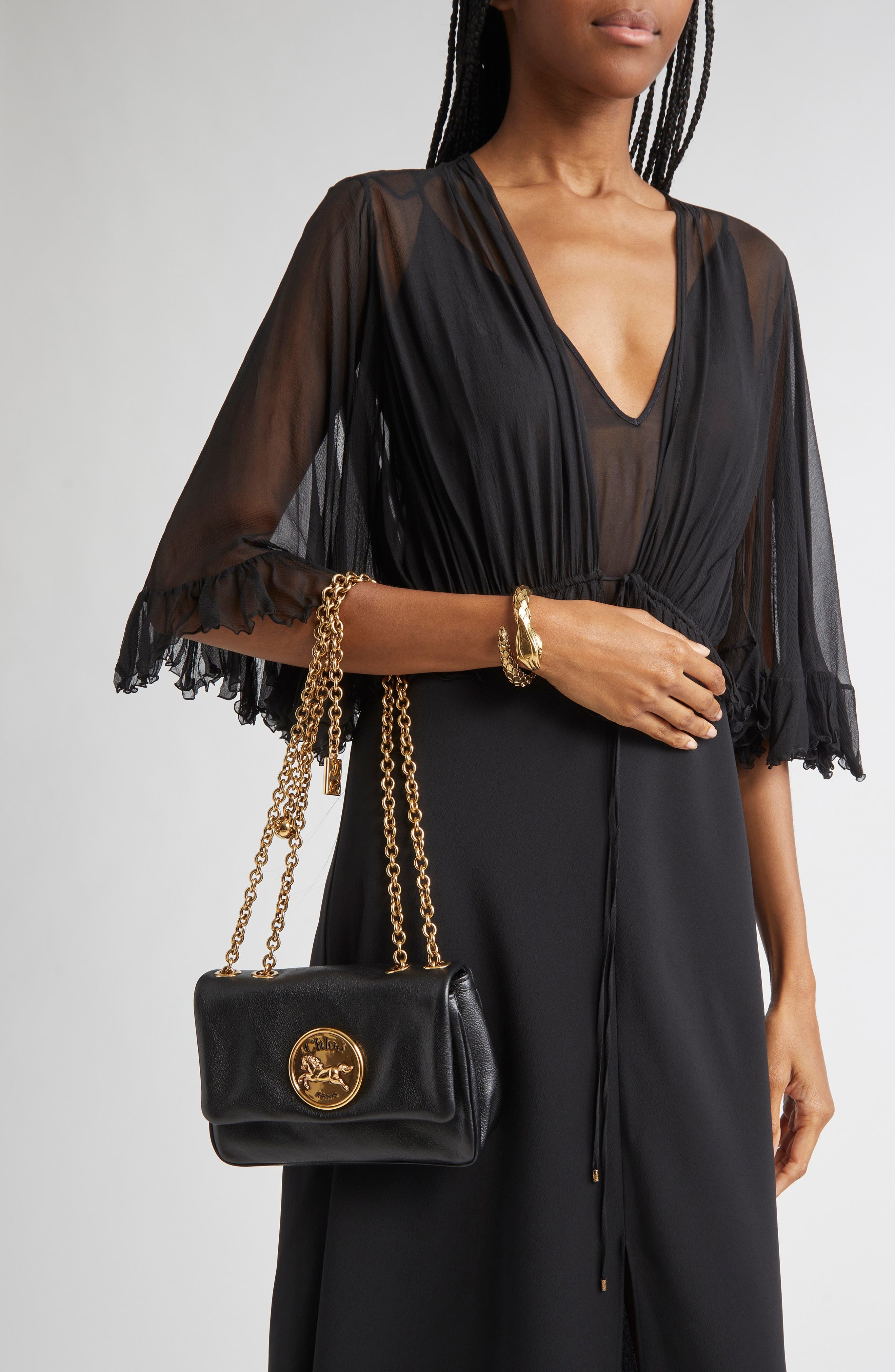 Chloé Heritage Leather Shoulder Bag in Black at Nordstrom - 3