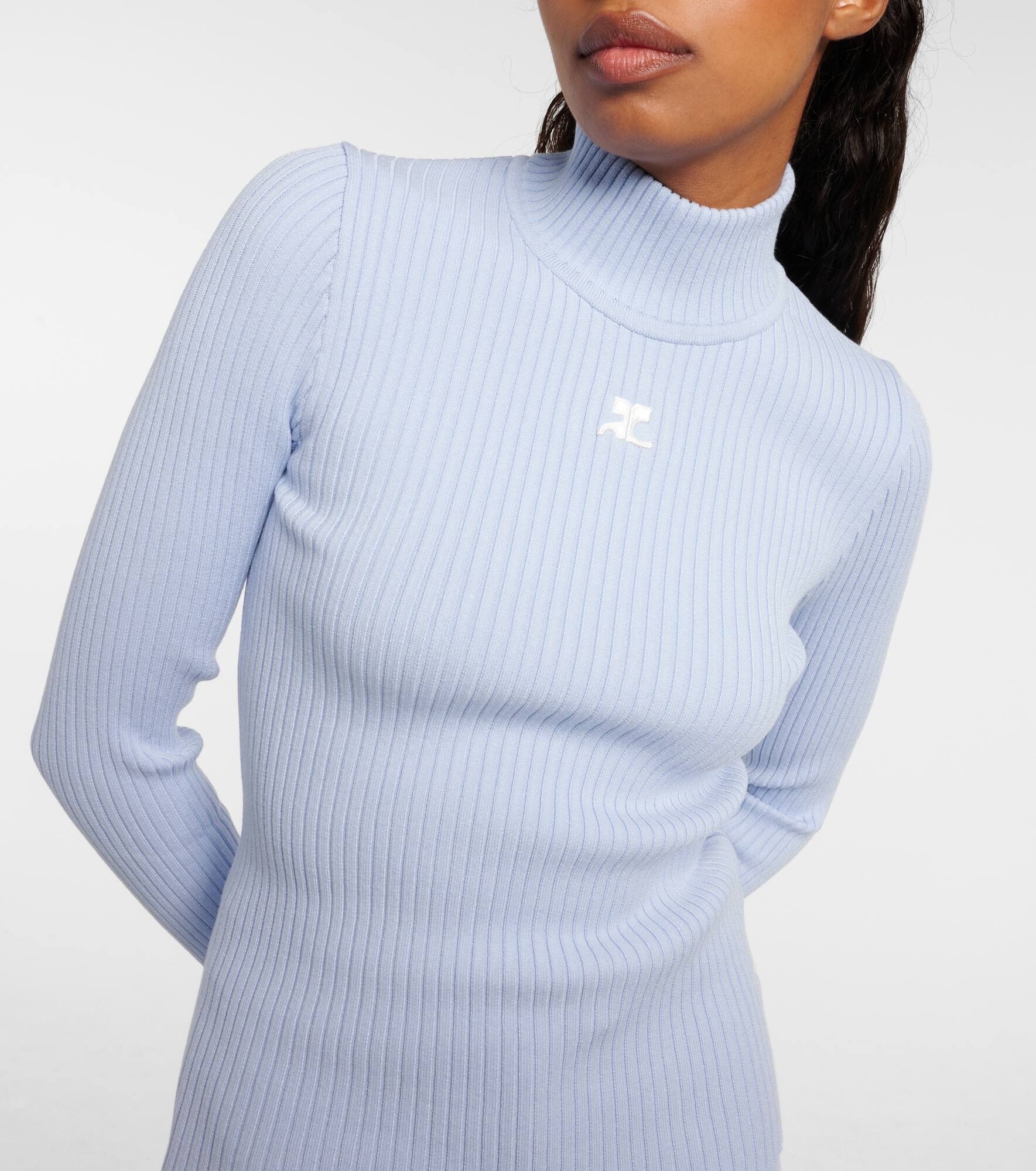 Logo ribbed-knit turtleneck sweater - 4