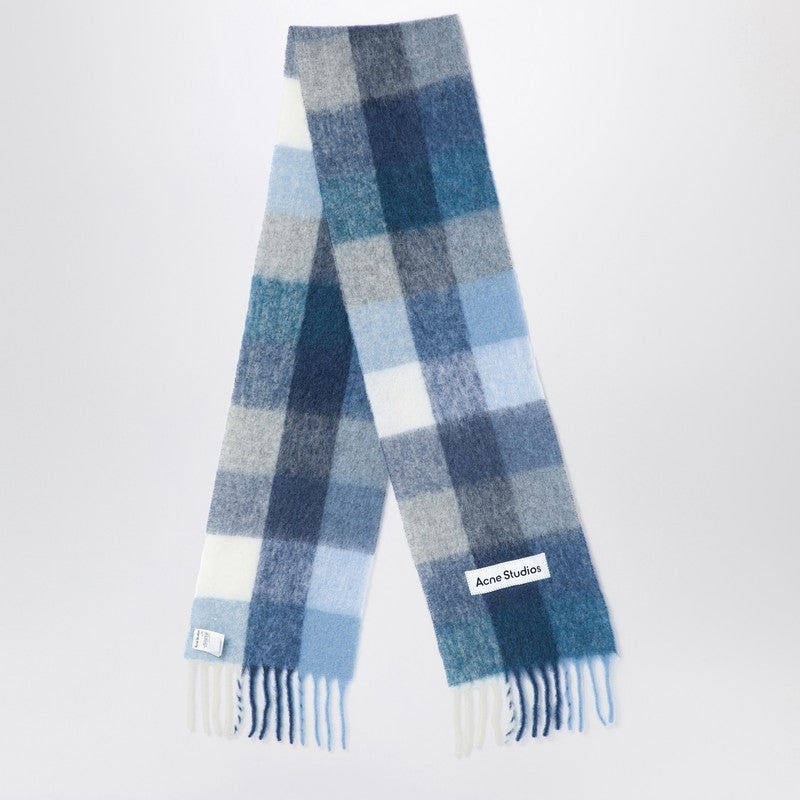 Acne Studios Indigo Blue/Grey/Light Blue Alpaca Scarf Women - 1