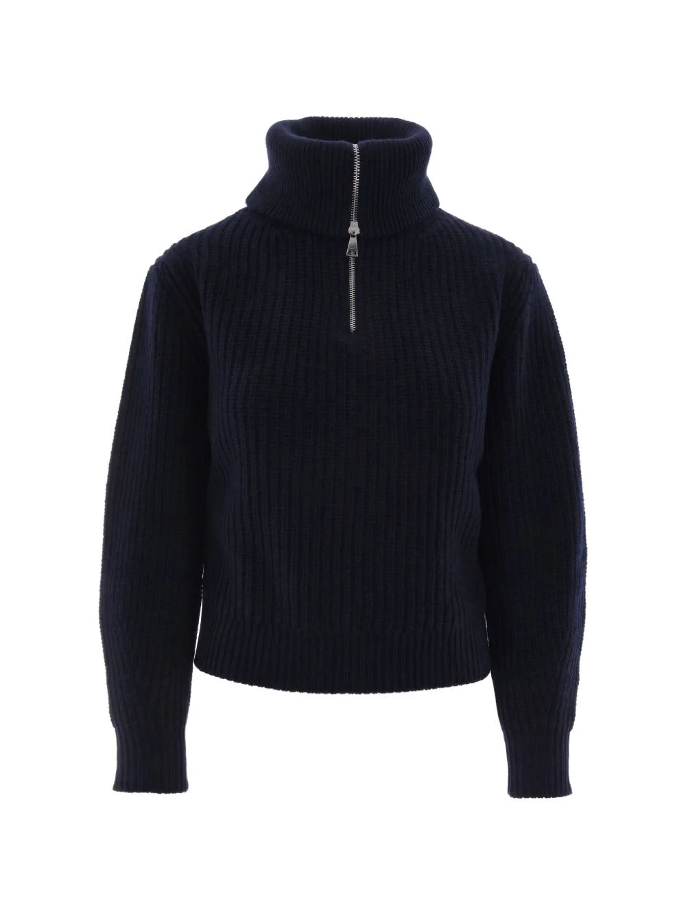 ribbed-knit half-zip sweater - 1