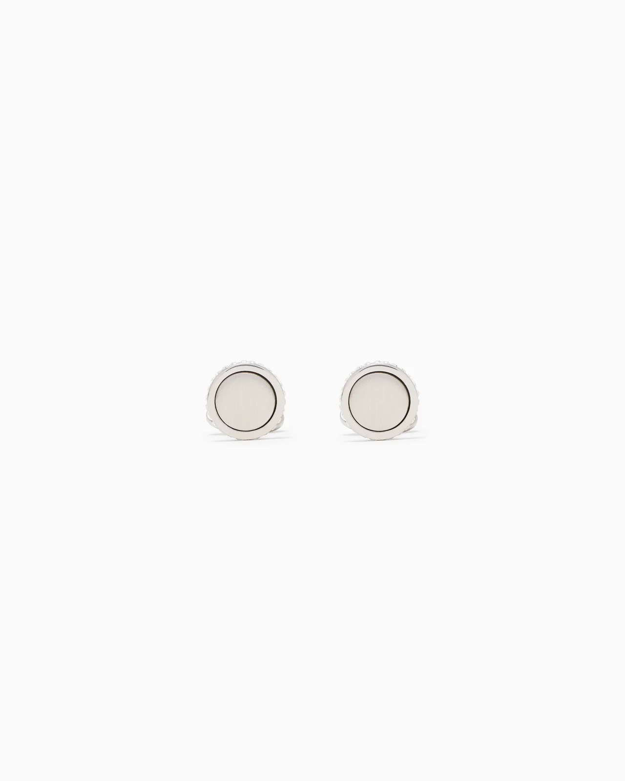 CUFFLINKS WITH SILVER METAL AND CRYSTAL - 1