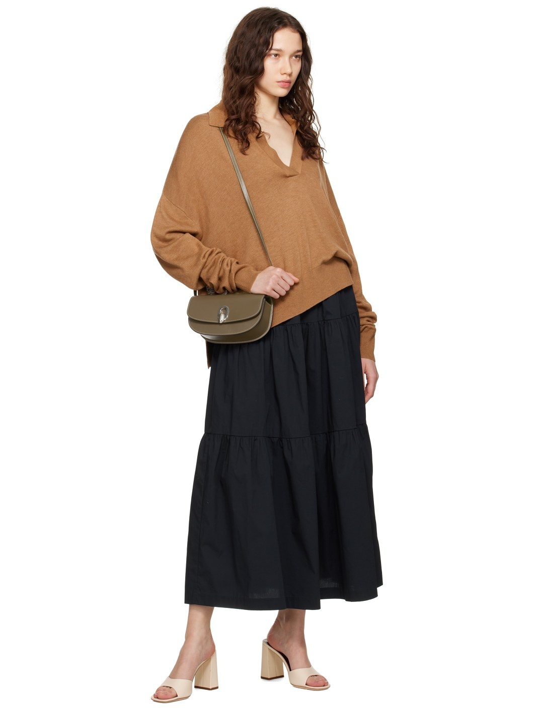 Brown Tondo Crescent Bag - 4