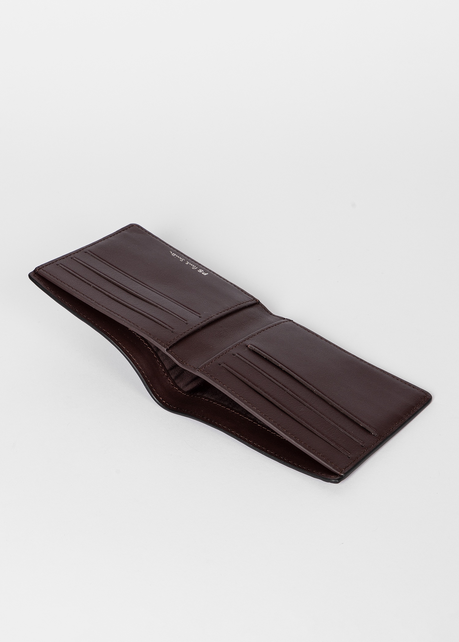 Black Leather 'Broad Stripe Zebra' Billfold Wallet - 4