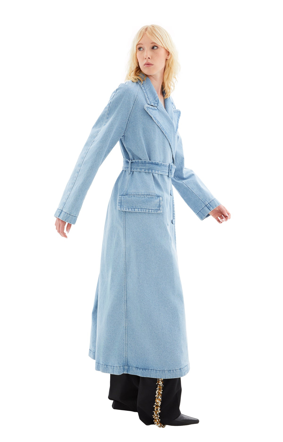 LOOSE FIT RUGBY DENIM COAT (LIGHT BLUE) - 3