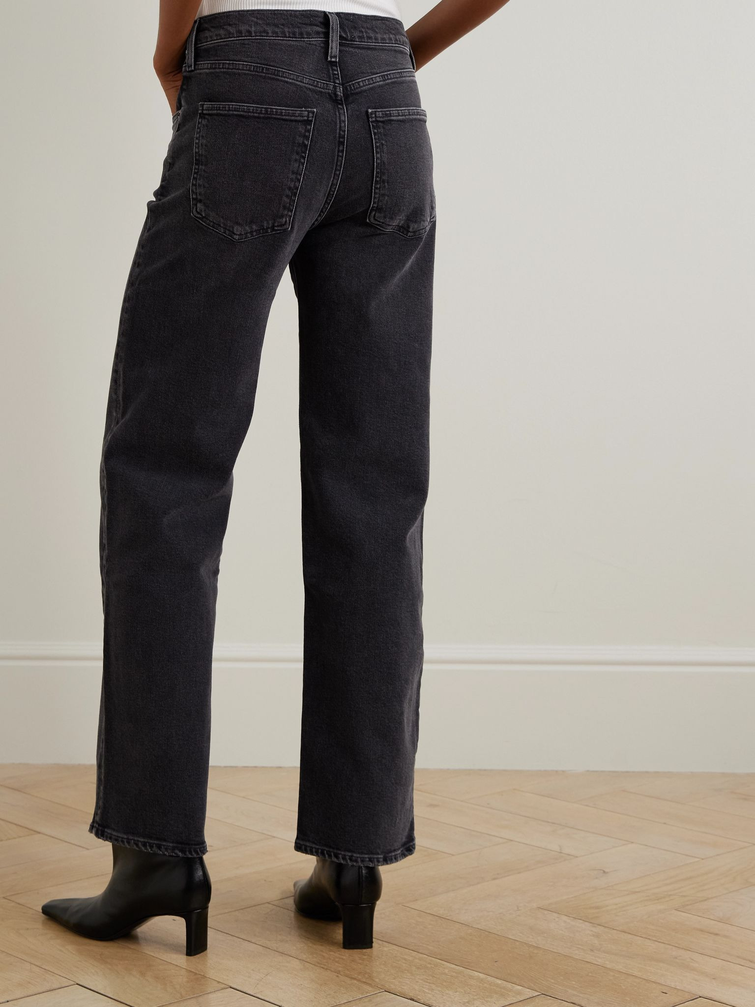 Harper mid-rise wide-leg jeans Black - 4