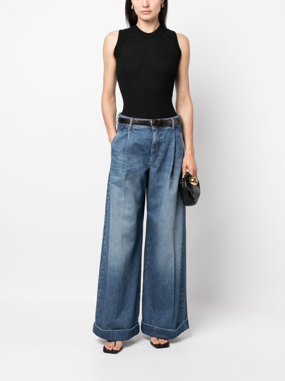 デニム・ジーパン SPORTMAX SS25 Jeans (2512131035600 NILLY004) Sportmax pleated wide-leg jeans | REVERSIBLE