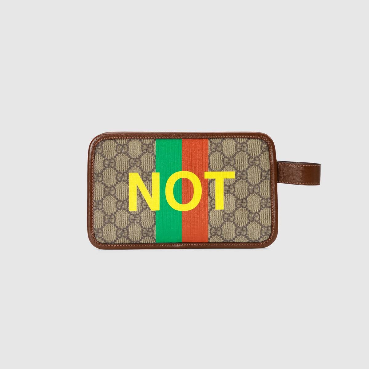 'Fake/Not' print cosmetic case - 7