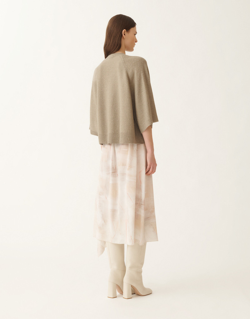 Wool and silk cape with sequins 4