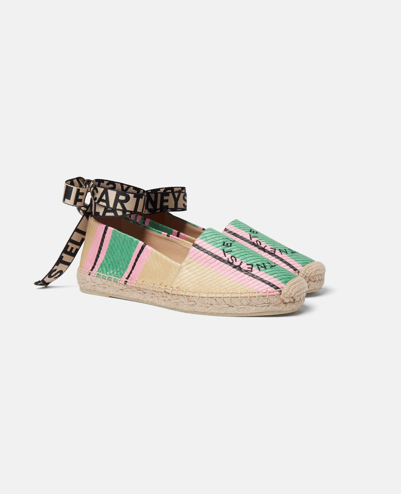 Stella McCartney Gaia Striped Raffia Espadrilles outlook