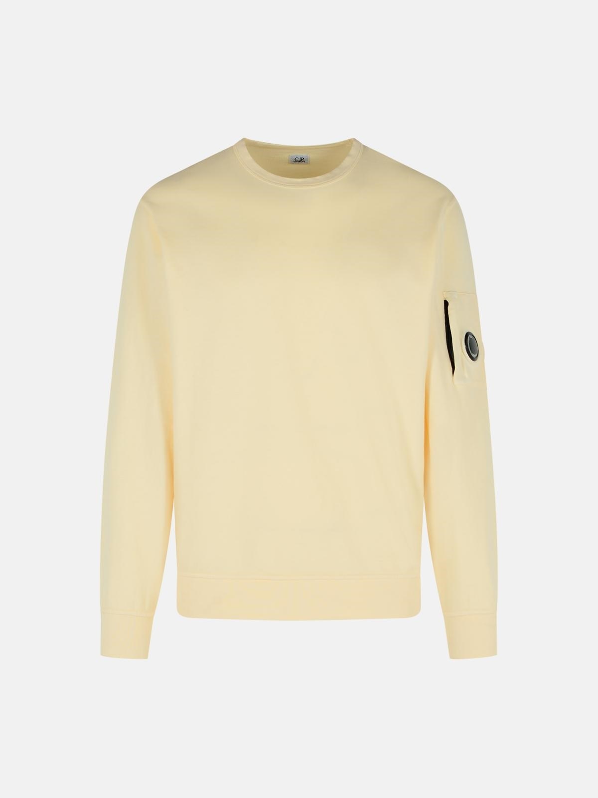 SAND-COLORED COTTON SWEATSHIRT - 1