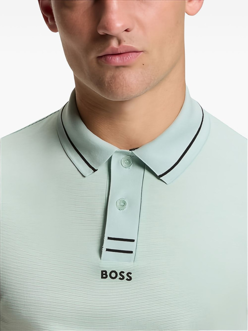 striped-trim polo shirt 5