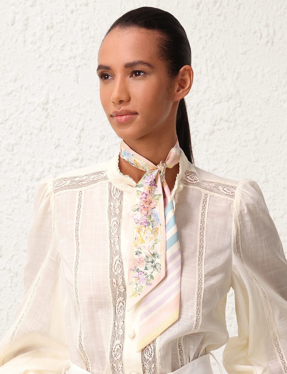 PRINTED SILK RIBBON SCARF - 2