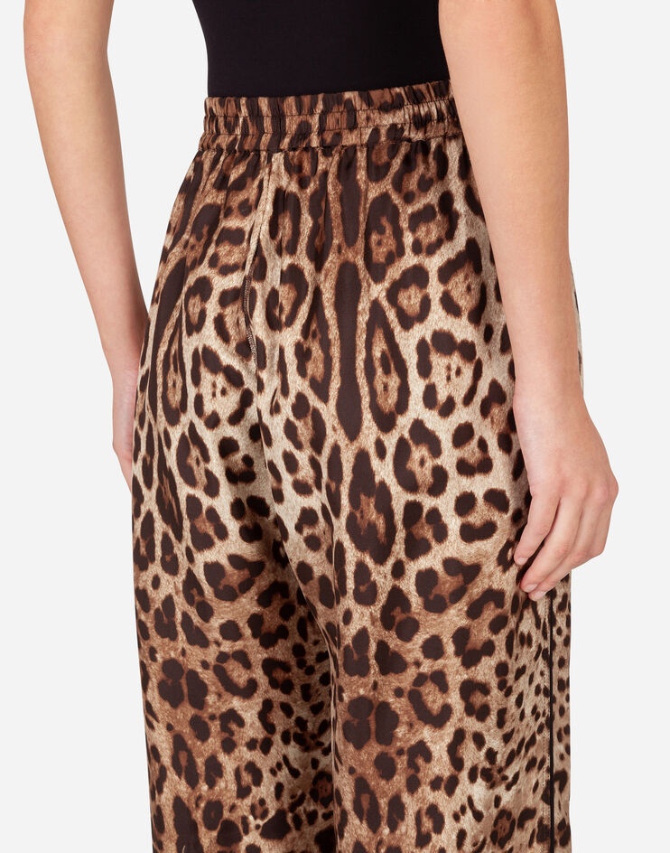 Leopard-print satin pajama pants - 5