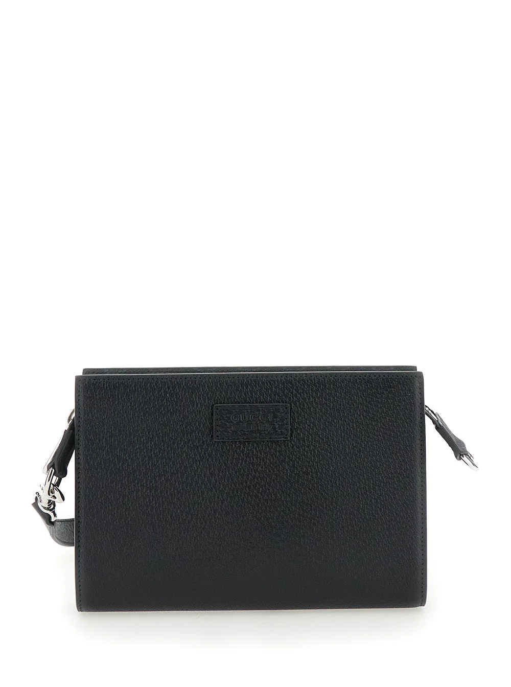 Gucci Men Super Mini Crossbody Bag With Logo Patch In Leather Man - 1