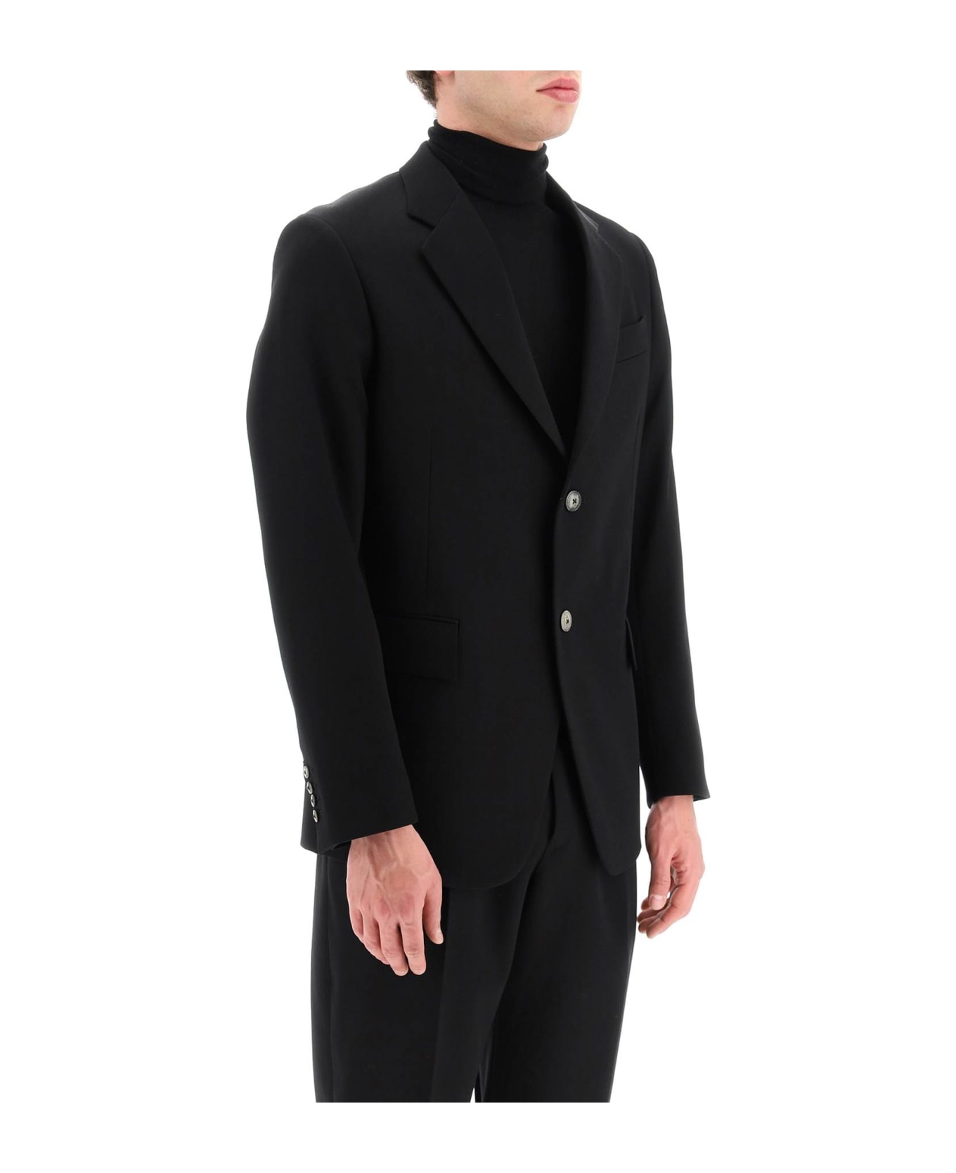Wool Single Breast Blazer Jacket - 2