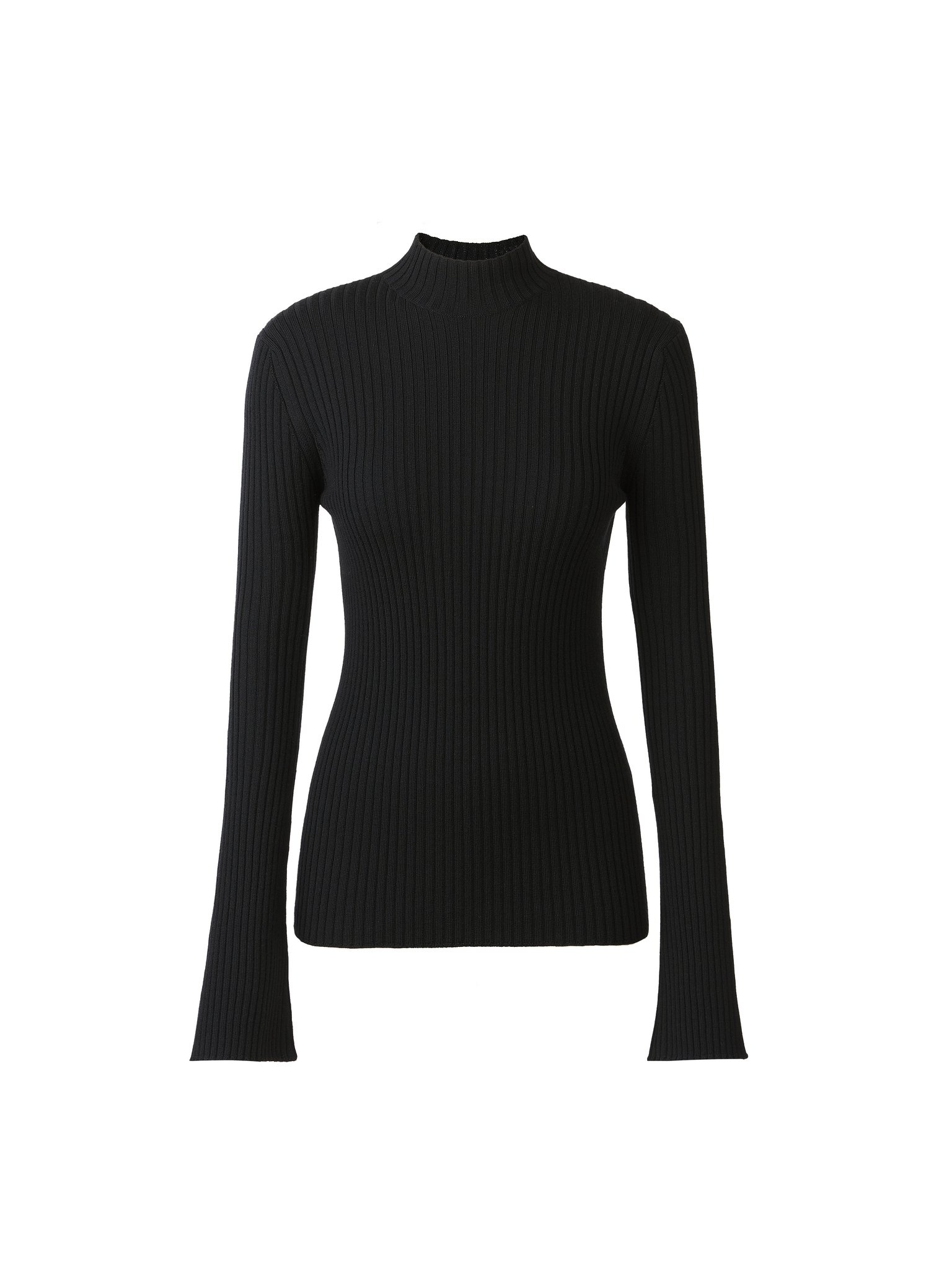 FITTED MOCK-NECK SWEATER - 1