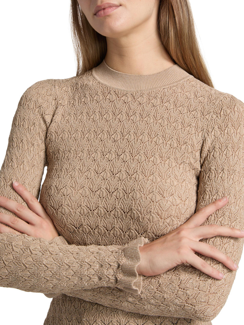 Women's Ruby Pointelle-Knit Sweater - Champagne 6