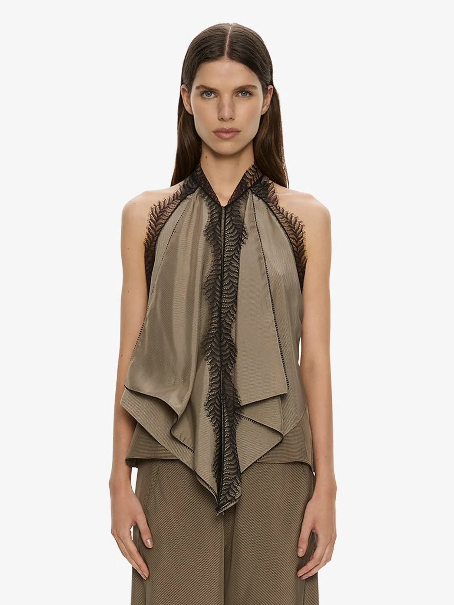 Vera Split Lace Handkerchief Top - 1