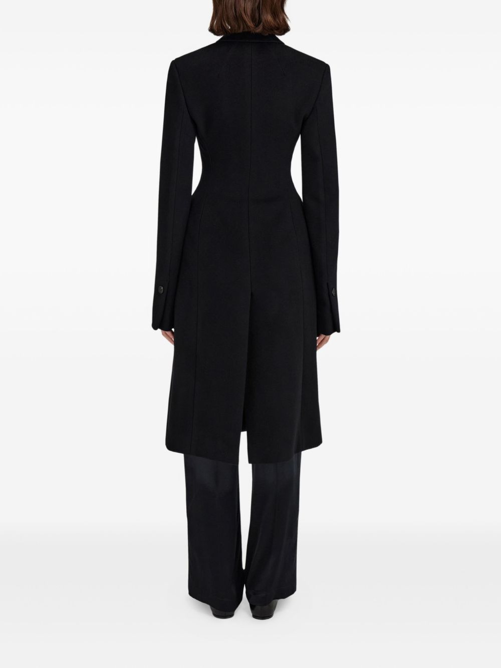 flap-pocket single-breasted coat - 3