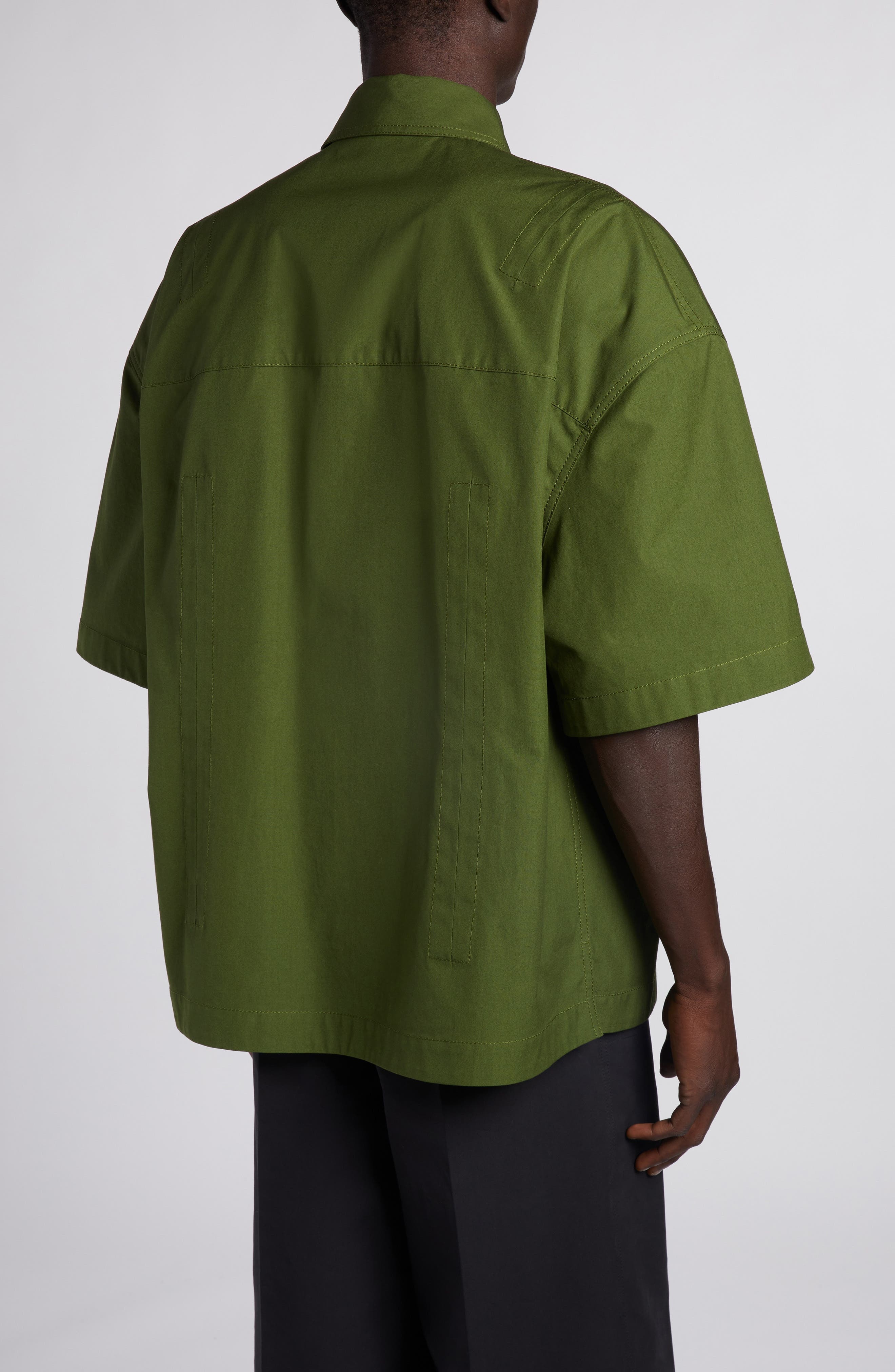 Oversize Short Sleeve Button-Up Shirt - 3