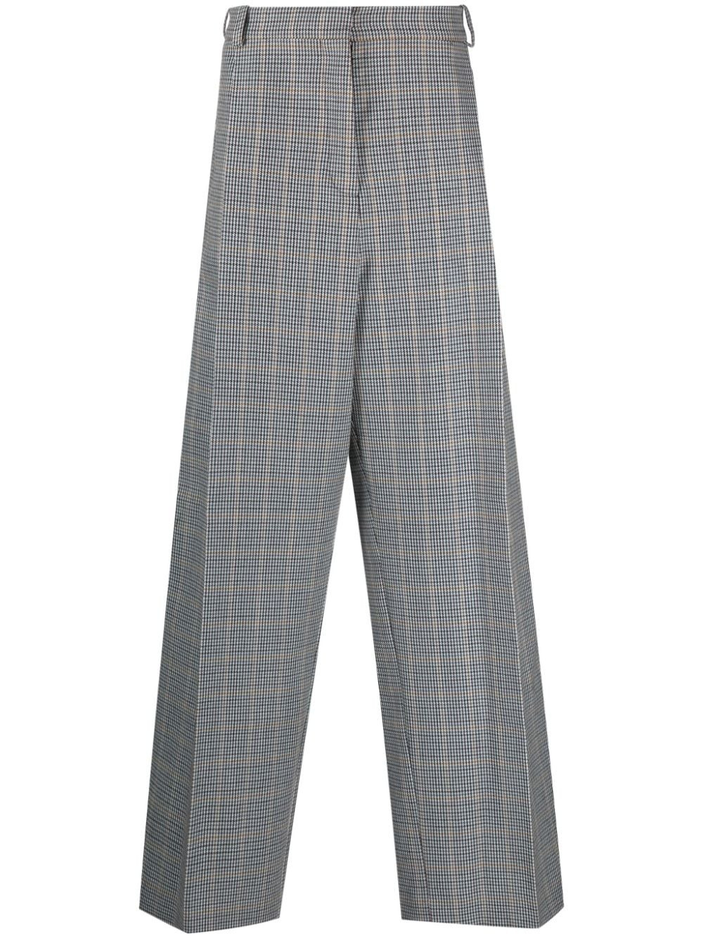 houndstooth wide-leg trousers - 1